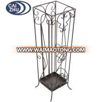 Brown Metal Scrollwork Design Entryway Umbrella Holder & Stand Drying Rack