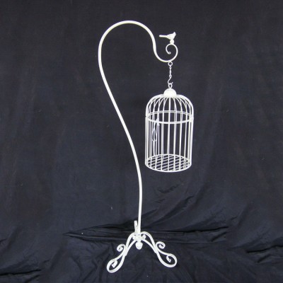 Decorative White Garden Metal Pet Hanging Bird Cage For Sale