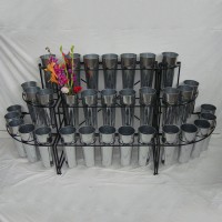 Garden Decoration Flower Shop Display Black Metal Flower Display Stand