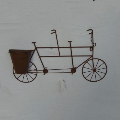 Bike Shape Home Decoration Art Metallic Wall Decor With Bucket