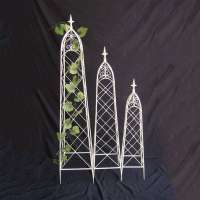 White Decoration Metal Garden Trellis Fence For Plant Climbing Plant