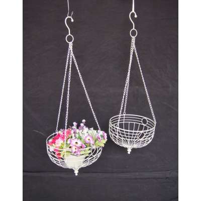 Garden Antique Decorative Iron Metal Wall Hanging Flower Basket