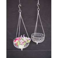 Garden Antique Decorative Iron Metal Wall Hanging Flower Basket